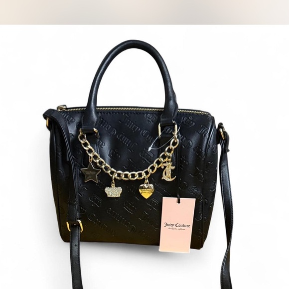 Juicy Couture Handbags - Juicy Couture Black Satchel with Gold Charm Chain